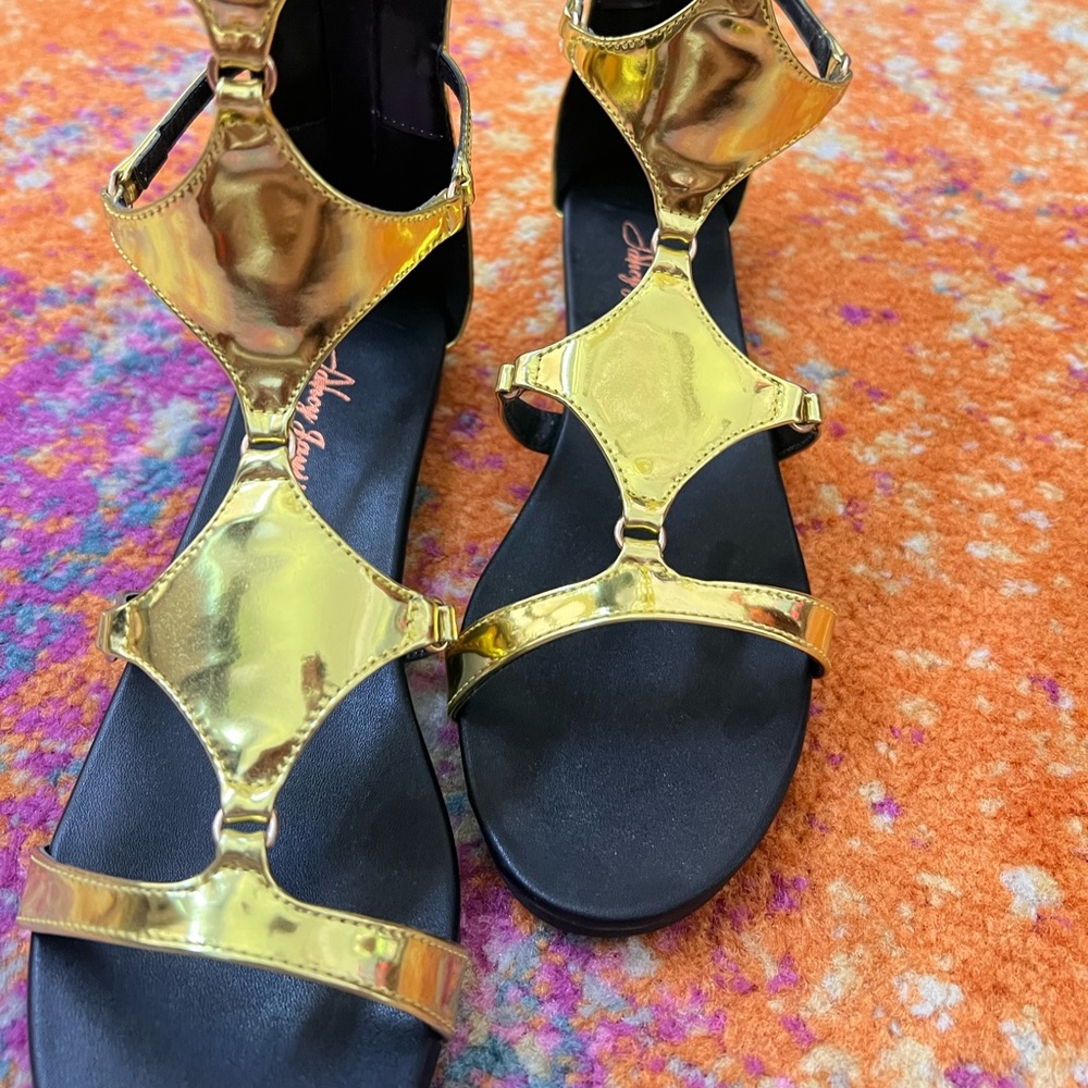 New Nancy Jayjii gold gladiator sandals - Picture 12 of 17